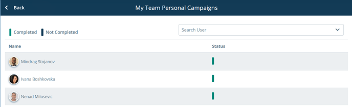 My team personal campaigns